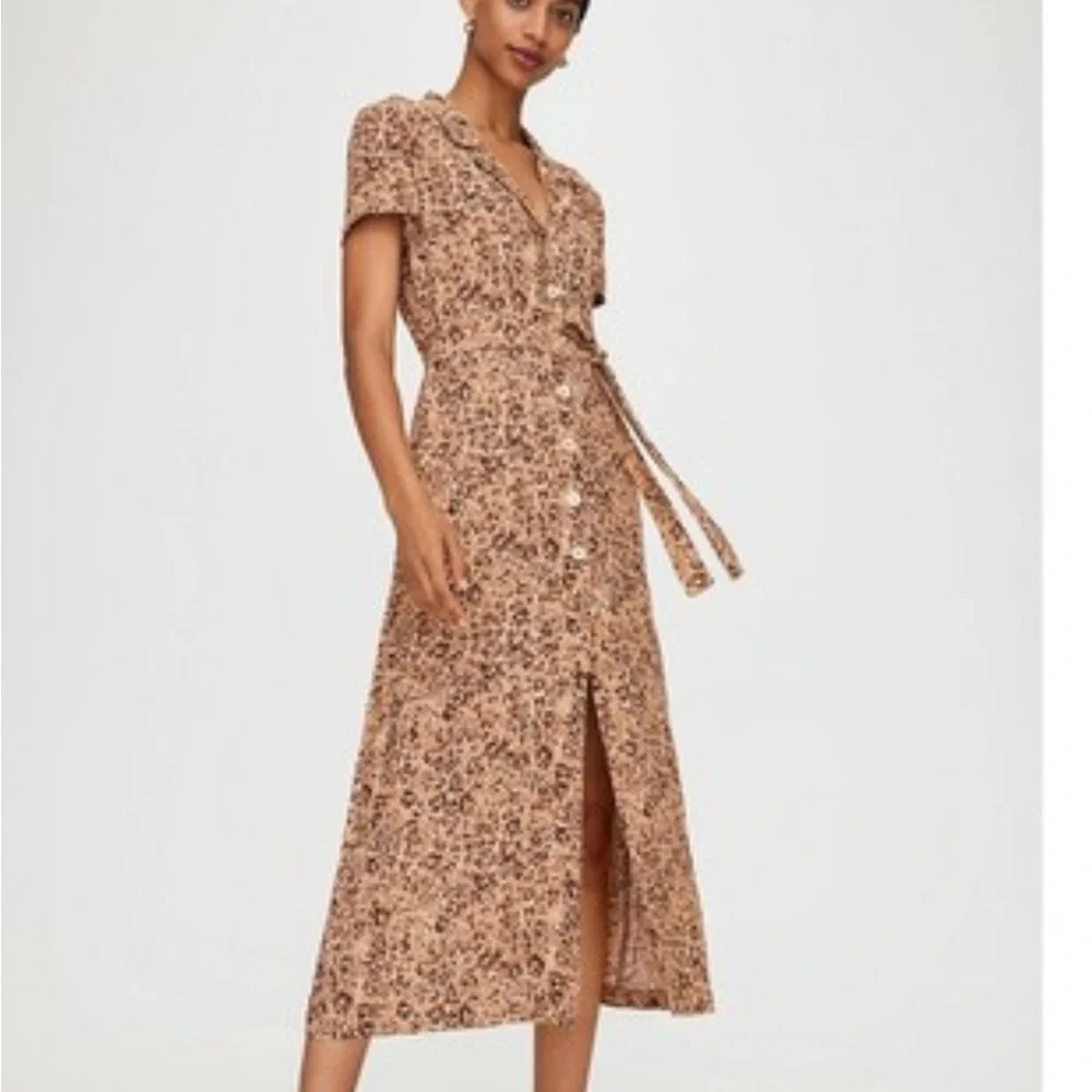 Aritzia cheetah leopard button up maxi shirt Dress XS - Picture 5 of 10